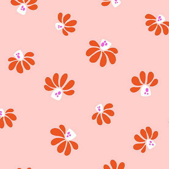 Fabric Andover Petal Peach Cheerful Blooms Patchwork and Petals by the Quarter Yard 10618-E