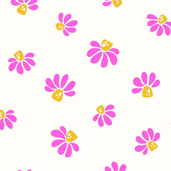 Fabric Andover Vanilla Cheerful Blooms Patchwork and Petals by the Quarter Yard 10618-L
