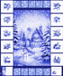 Fabric Patrick Lose Delft Winter Twilight Quilt Panel 10774-10