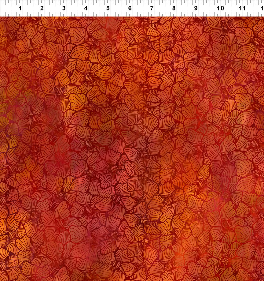 Fabric In The Beginning Orange Bloom Dear Clara by the Quarter Yard 10DCL-1