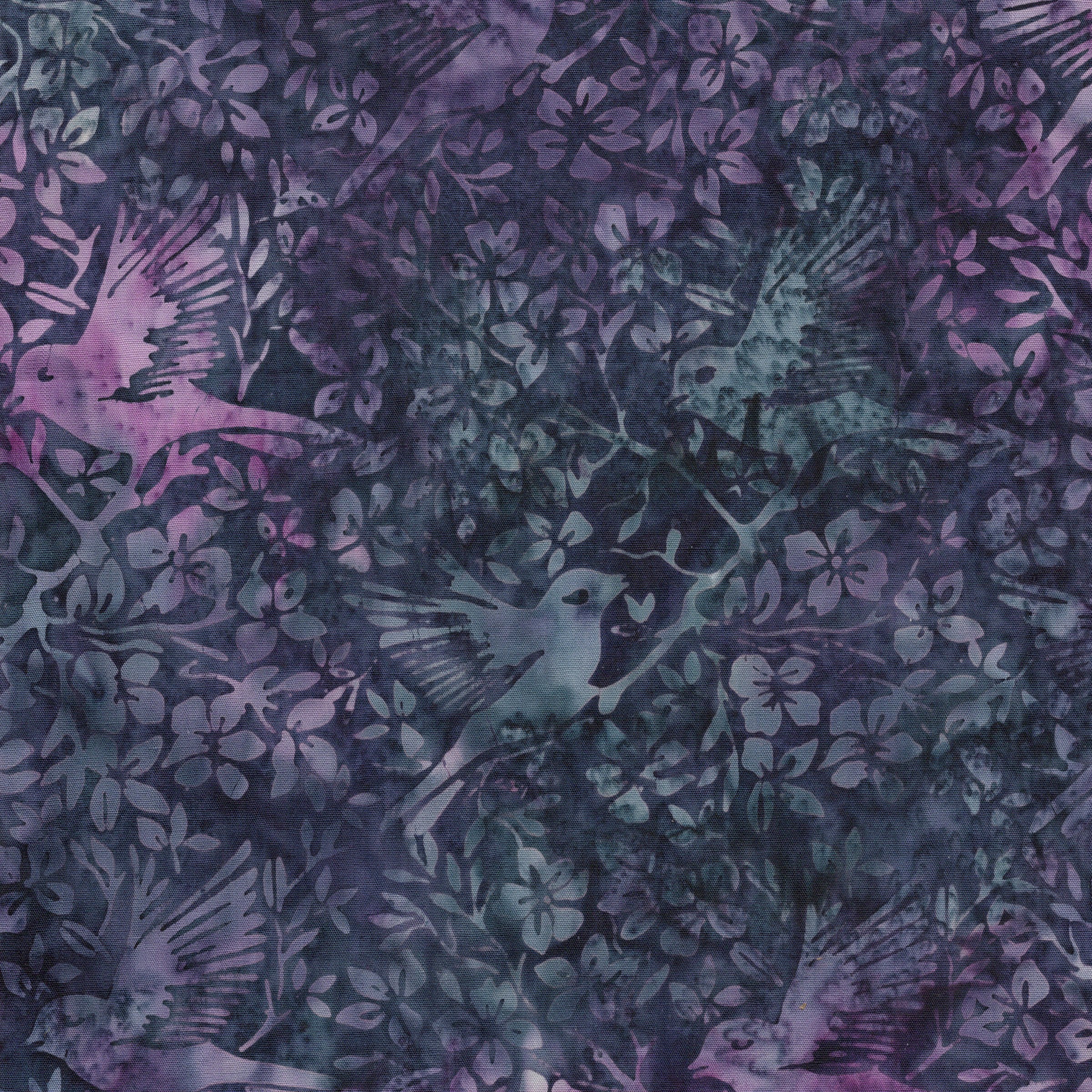 Fabric Lumin Purple Eggplant Birds in Branches Songbird Island Batiks by the Quarter Yard 112601475