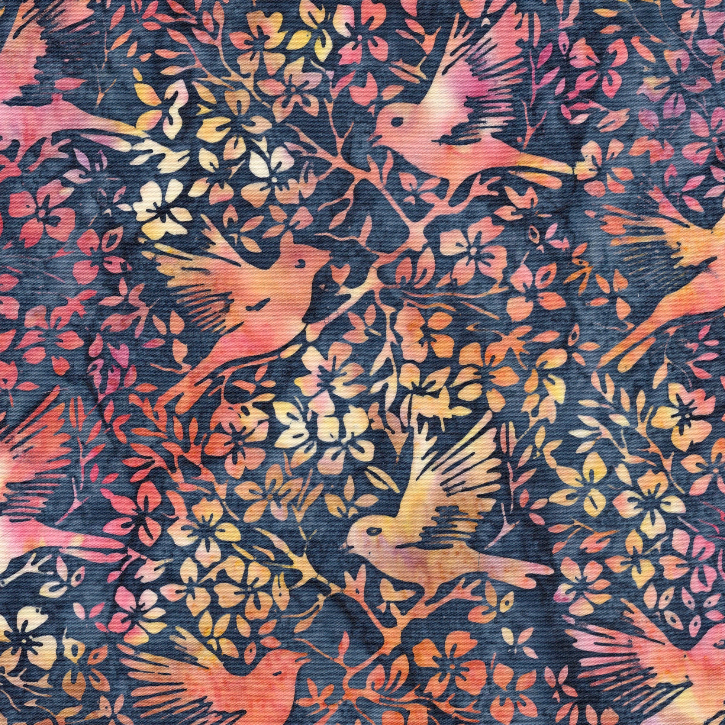 Fabric Lumin Blue Marine Birds in Branches Songbird Island Batiks by the Quarter Yard 112601575