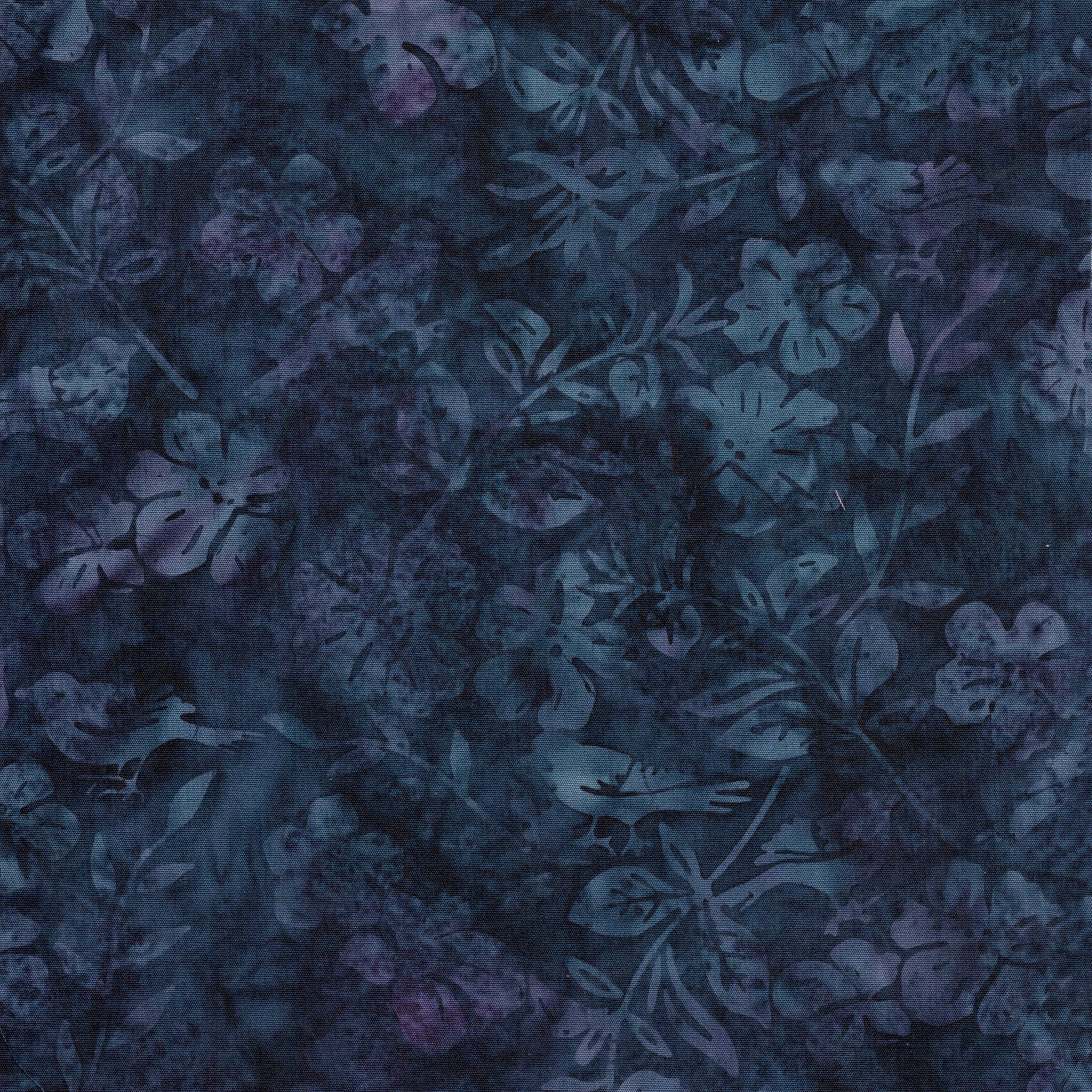 Fabric Lumin Blue Ocean Flowers Leaves and Birds Songbird Island Batiks by the Quarter Yard 112606580