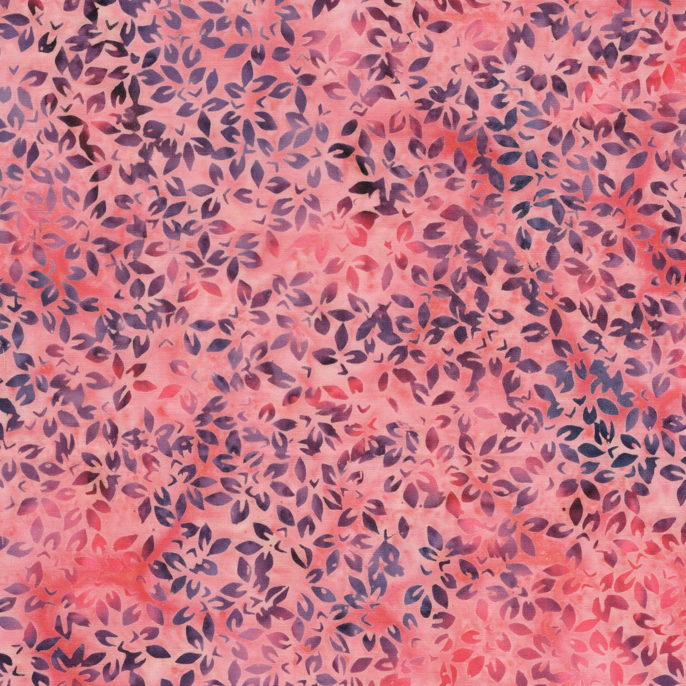 Fabric Lumin Pink Bubblegum Leaf Cluster Songbird Island Batiks by the Quarter Yard 112609110