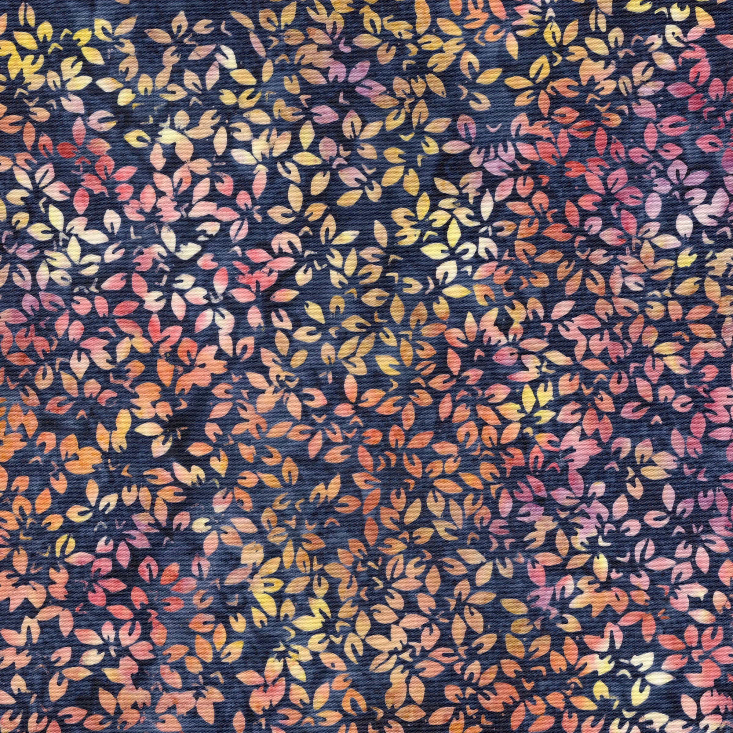 Fabric Lumin Blue Storm Leaf Cluster Songbird Island Batiks by the Quarter Yard 112609590