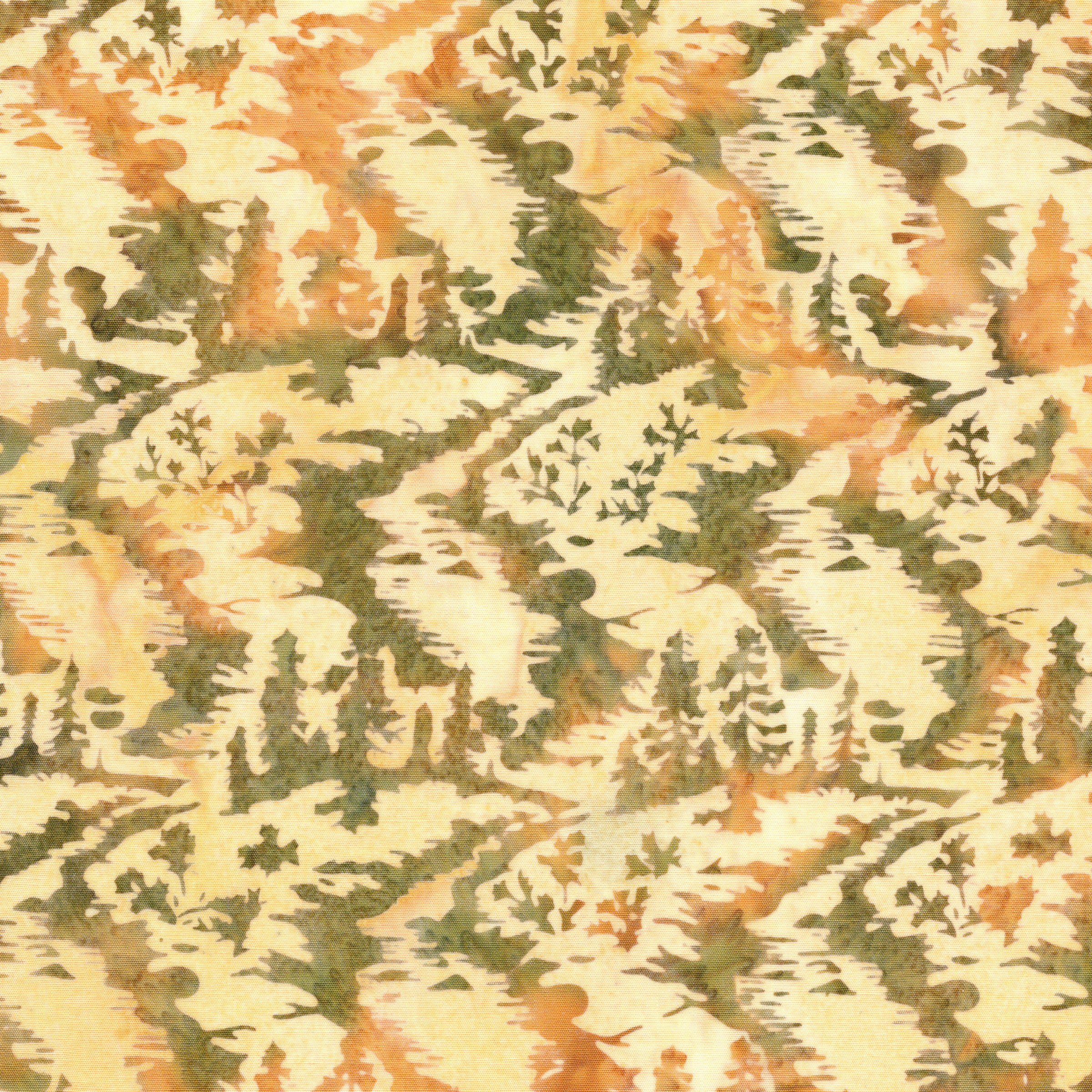 Fabric Lumin Multi Green Gold Fir Trees on Hills Fur and Forest Island Batiks by the Quarter Yard 112614811