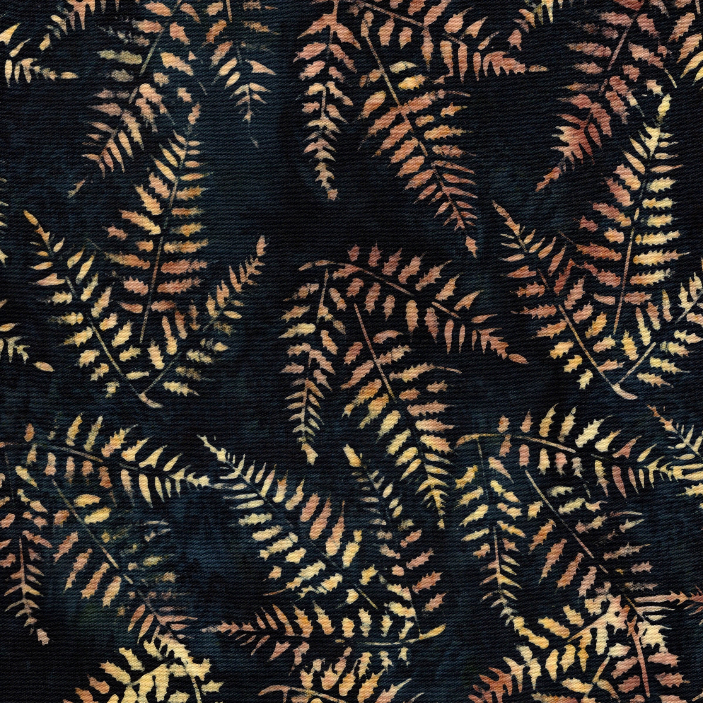 Fabric Lumin Midnight Blue Ferns Fur and Forest Island Batiks by the Quarter Yard 112616595