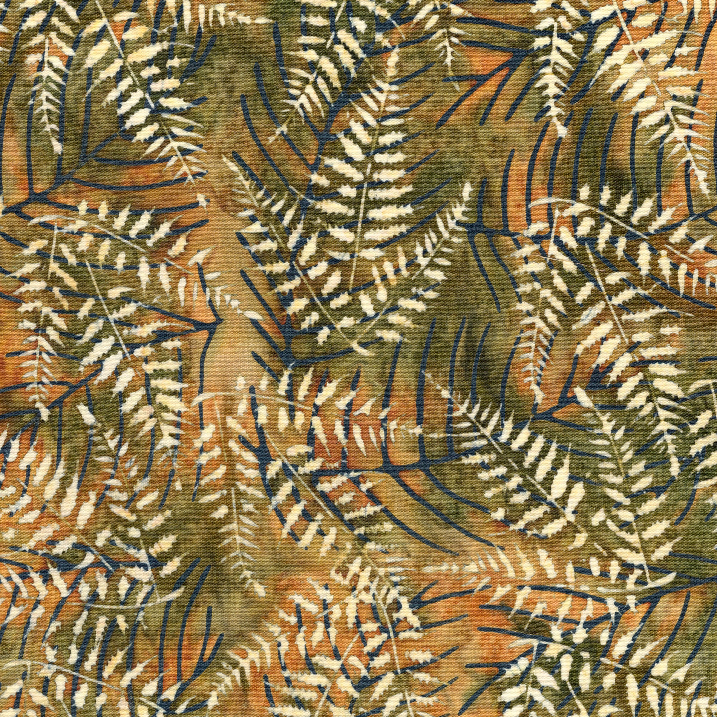 Fabric Lumin Multi Green Gold Ferns Fur and Forest Island Batiks by the Quarter Yard 112616811
