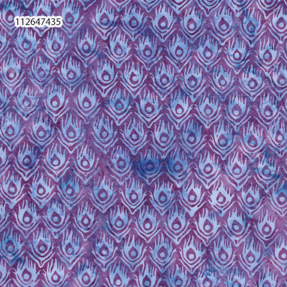 Fabric Lumin Purple/Grape Tail Feather Feather Fantasy Island Batiks by the Quarter Yard 112647435