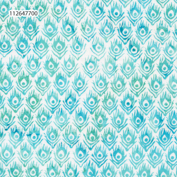 Fabric Lumin White Tail Feather Feather Fantasy Island Batiks by the Quarter Yard 112647700