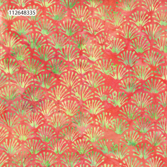 Fabric Lumin Red/Coral Fans Feather & Flair Island Batiks by the Quarter Yard 112648335