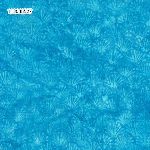 Fabric Lumin Blue/Waterfall Fans Feather & Flair Island Batiks by the Quarter Yard 112648527