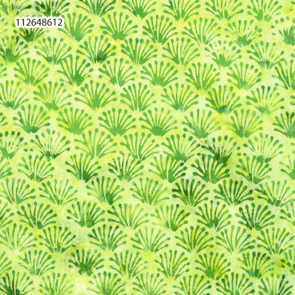 Fabric Lumin Green/Lemon Lime Fans Feather & Flair Island Batiks by the Quarter Yard 112648612