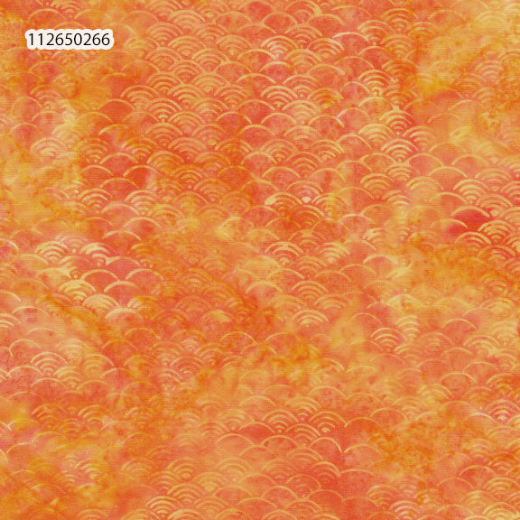 Fabric Lumin Orange/Tiger Ogee Feather & Flair Island Batiks by the Quarter Yard 112650266