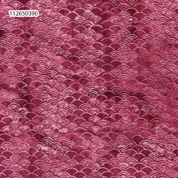 Fabric Lumin Red/Burgundy Ogee Feather Fantasy Island Batiks by the Quarter Yard 112650390