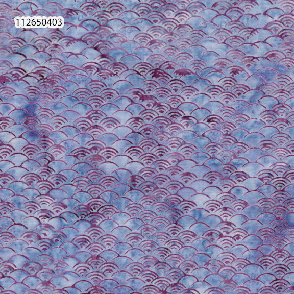 Fabric Lumin Purple/Periwinkle Ogee Feather Fantasy Island Batiks by the Quarter Yard 112650403