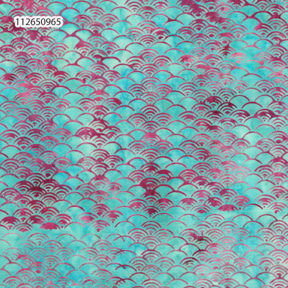 Fabric Lumin Teal/Chameleon Ogee Feather Fantasy Island Batiks by the Quarter Yard 112650965