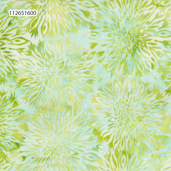 Fabric Lumin Green/Mint Blossom Feather & Flair Island Batiks by the Quarter Yard 112651600