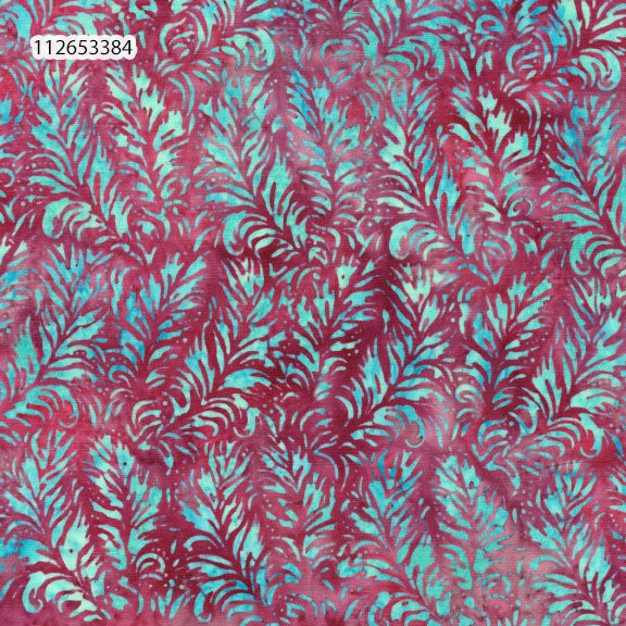 Fabric Lumin Red/Mulberry Feathers Feather Fantasy Island Batiks by the Quarter Yard 112653384
