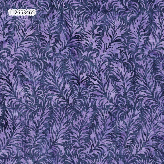Fabric Lumin Purple/Regal Feathers Feather Fantasy Island Batiks by the Quarter Yard 112653465
