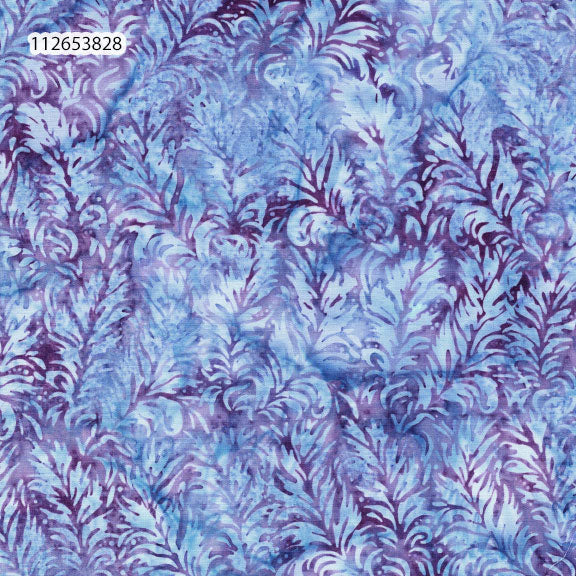 Fabric Lumin Multi/Blue/Purple Feathers Feather Fantasy Island Batiks by the Quarter Yard 112653828