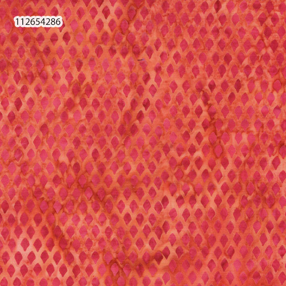 Fabric Lumin Red/Brick Grid Feather & Flair Island Batiks by the Quarter Yard 112654286