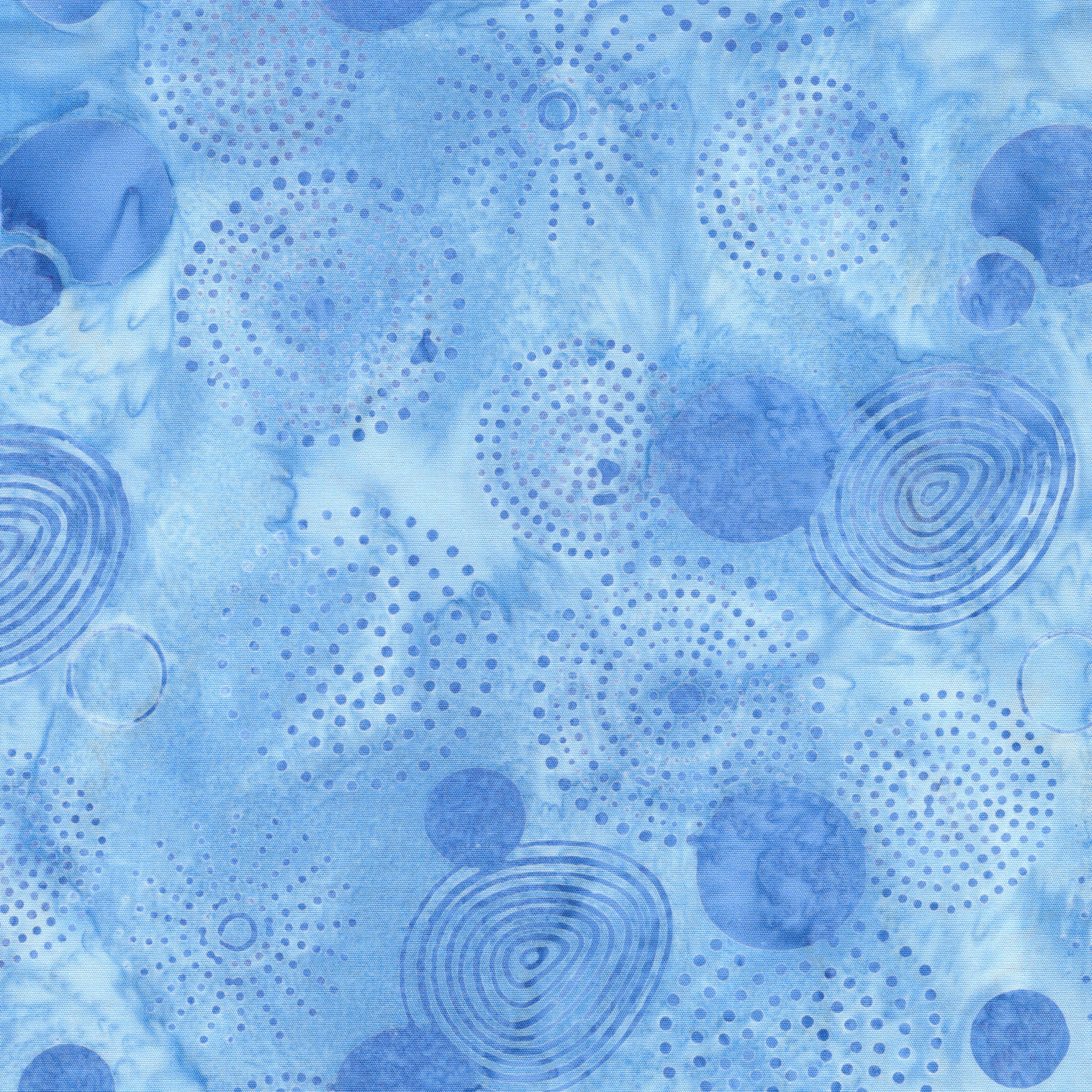 Fabric Lumin Blue/Shark Circle Dots Pixelwave Island Batiks by the Quarter Yard 112664513