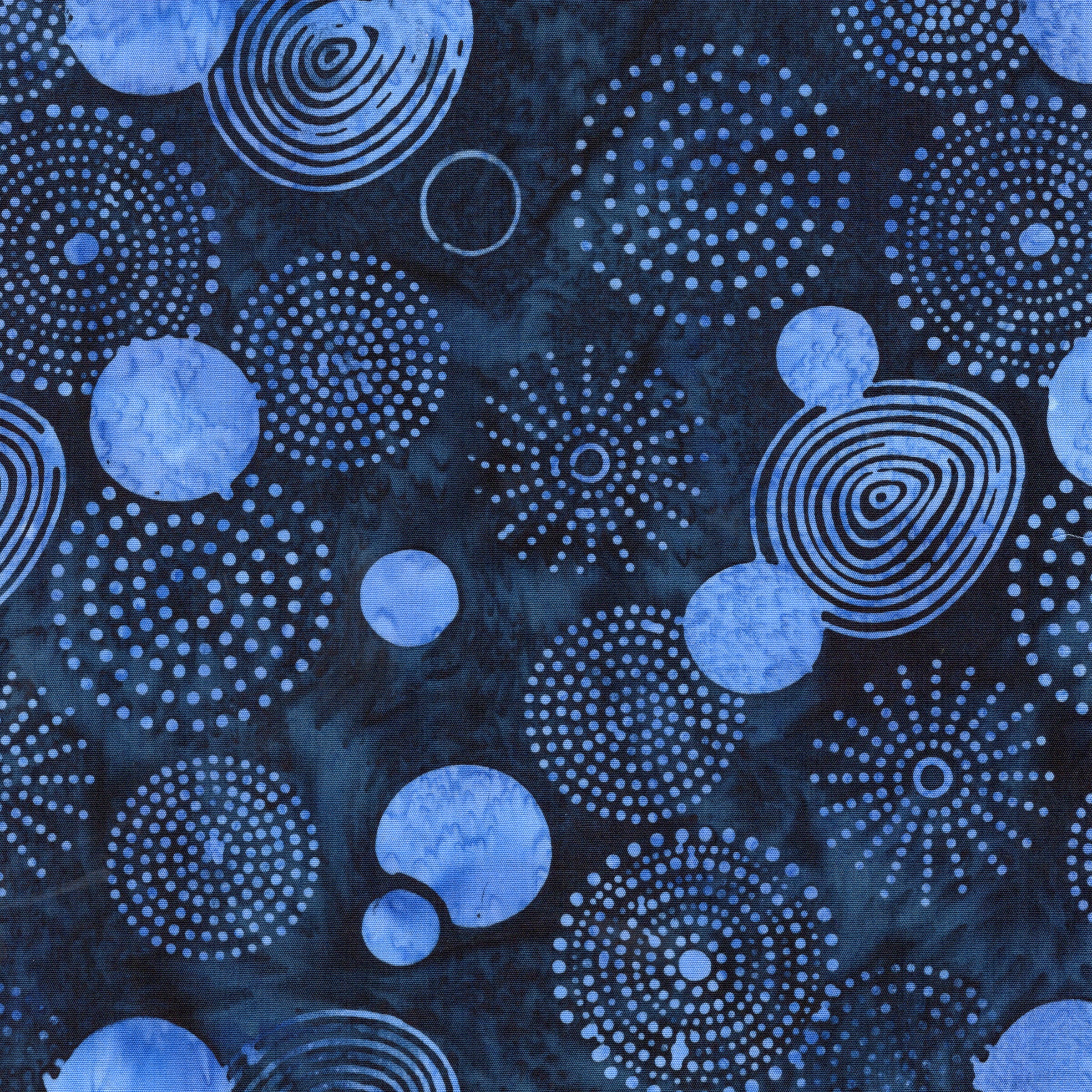 Fabric Lumin Blue/Storm Circle Dots Pixelwave Island Batiks by the Quarter Yard 112664590