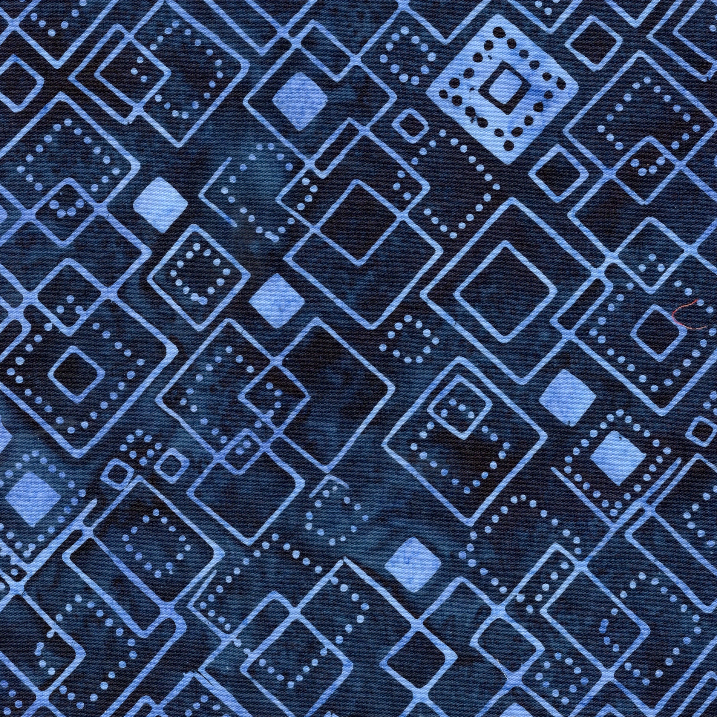 Fabric Lumin Blue/Midnight Blue Squares Pixelwave Island Batiks by the Quarter Yard 112669595