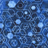 Fabric Lumin Blue/Navy Hexagons Pixelwave Island Batiks by the Quarter Yard 112671585