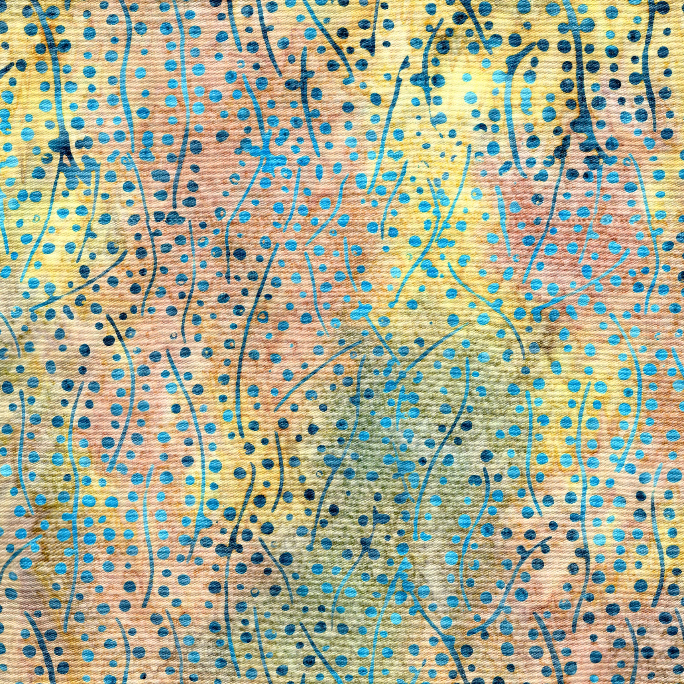 Fabric Lumin Multi Yellow Green Grey Cosmic Waves Twigs and Tails Island Batiks by the Quarter Yard 112681831