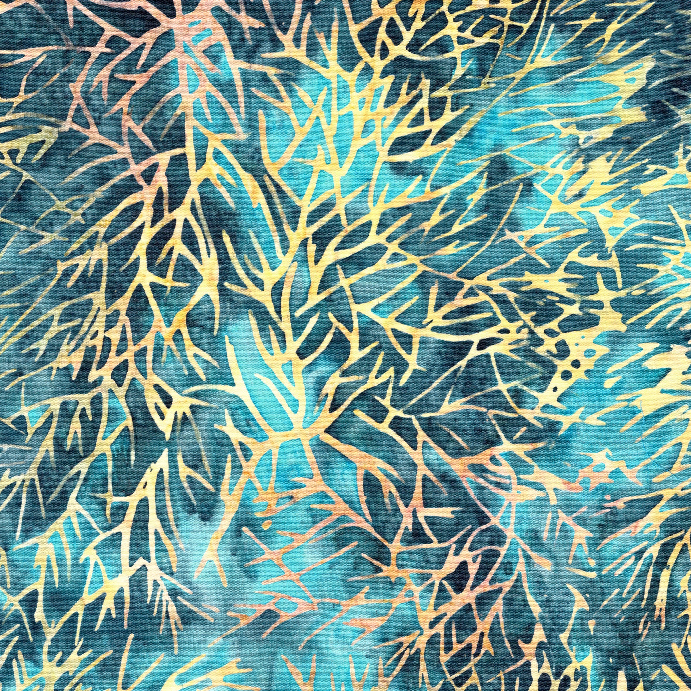 Fabric Lumin Blue Cornflower Branches Twigs and Tails Island Batiks by the Quarter Yard 112685570