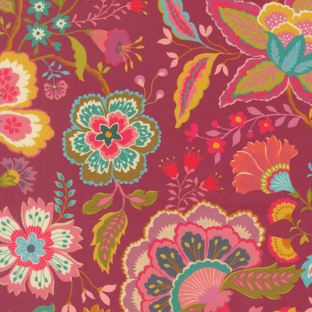 Fabric Moda Rose Wine Jasmine Sitara by the Quarter Yard 11980-20