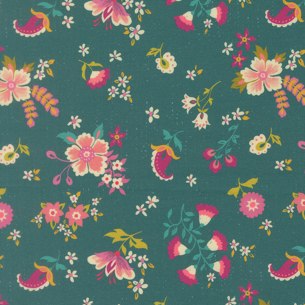 Fabric Moda Dark Teal Davina Sitara by the Quarter Yard 11982-14