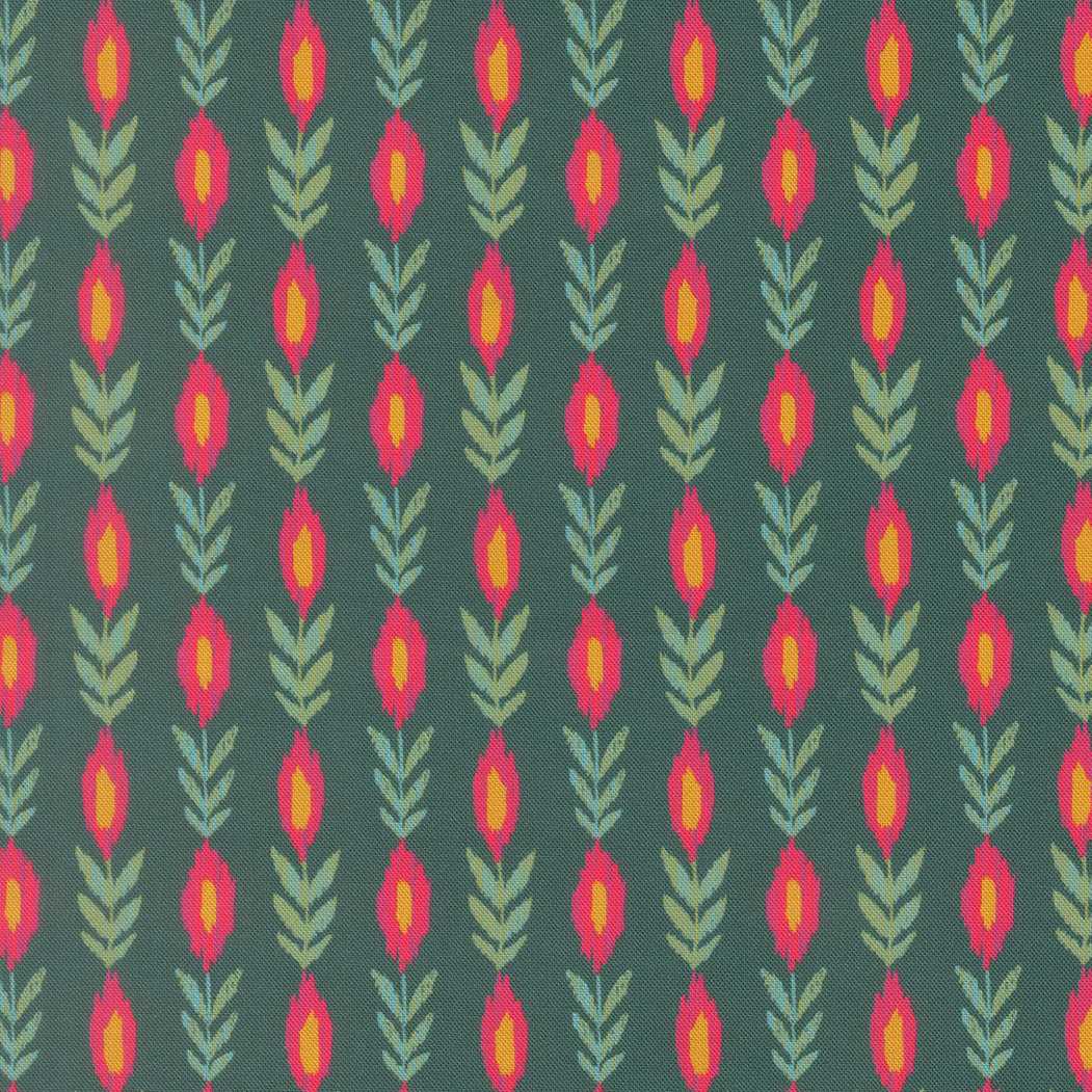 Fabric Moda Dark Teal Vines Sitara by the Quarter Yard 11984-14
