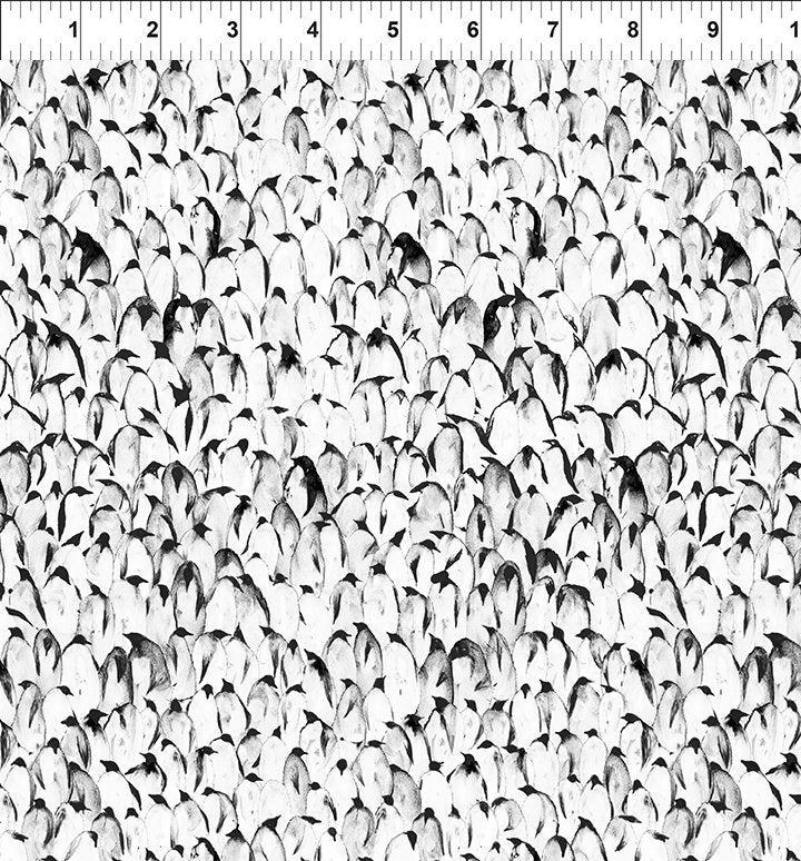 Fabric In The Beginning White Penguins Sketchbook Prints by the Quarter Yard 11SK-1