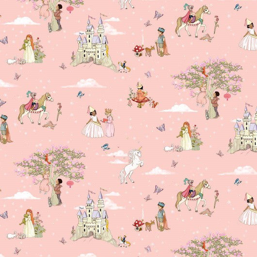 Fabric Michael Miller Blush Where Magic Lives Once Upon a Dream by the Quarter Yard 12960-BLUS