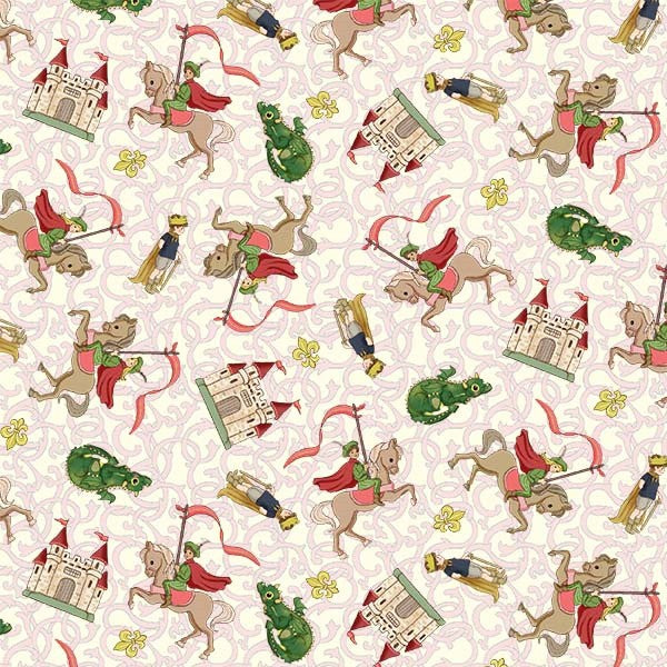 Fabric Michael Miller Cream Little Knights of Light Once Upon a Dream by the Quarter Yard 12964-CREM