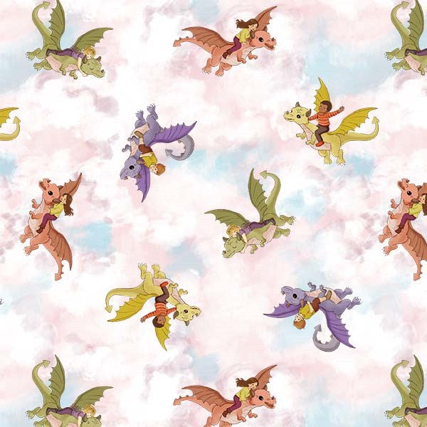 Fabric Michael Miller Cream Wings Over Wonderland Once Upon a Dream by the Quarter Yard 12965-CREM