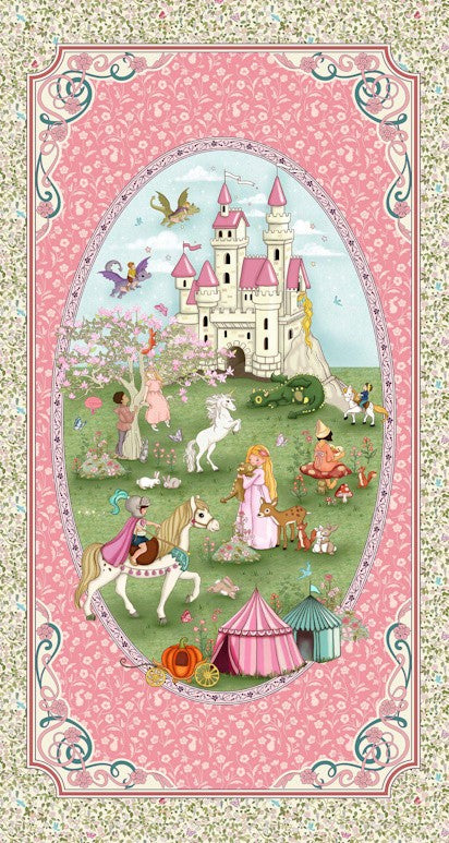 Fabric Michael Miller Multi Fairytale Blooms Once Upon a Dream Quilt Panel 12969-MULT