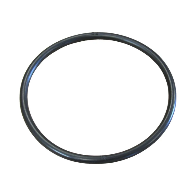 A black rubber O-ring or seal shown flat against a solid white background.