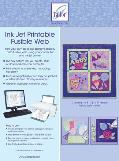 June Tailor Ink Jet Printable Fusible Web 8.5x11" JT-407