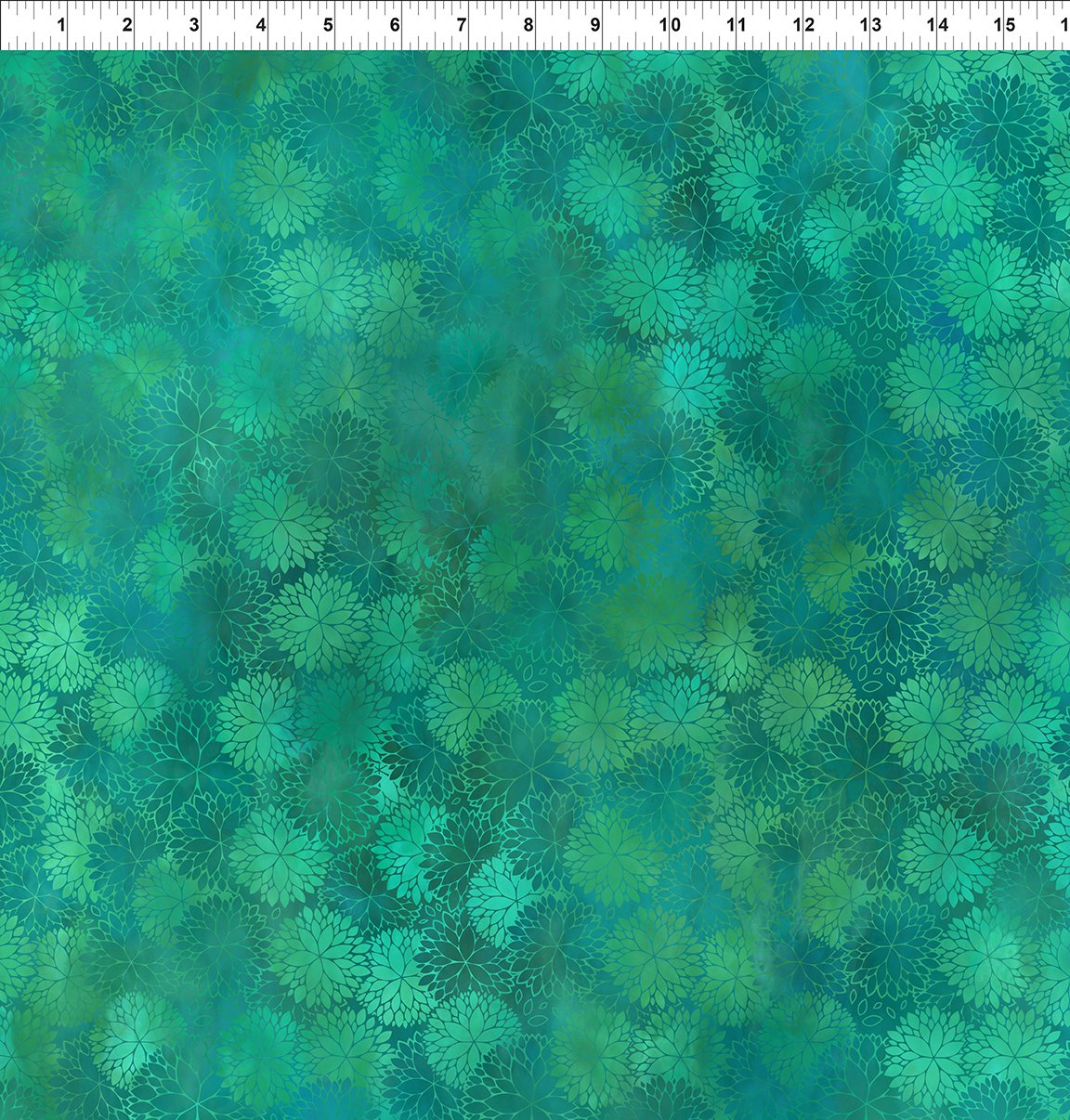 Fabric In The Beginning Teal Mums Dear Clara by the Quarter Yard 14DCL-1