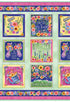 Fabric Benartex Multi Boxes Plant Kindness Quilt Panel 15296-99