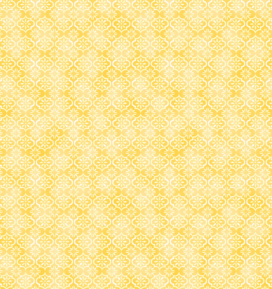 Fabric Benartex Yellow Garden Trellis Geo Plant Kindness by the Quarter Yard 15301-33