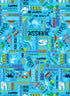 Fabric Benartex Blue Dino-Mite Dino Friends by the Quarter Yard 15396-55