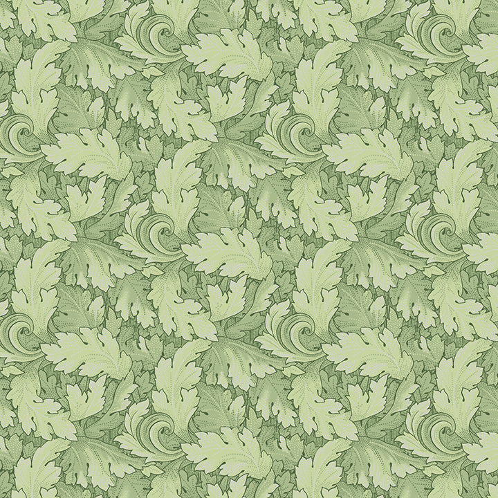 Fabric Benartex Willow Twirling Leaves All About Seasons Spring by the Quarter Yard 16328P-42