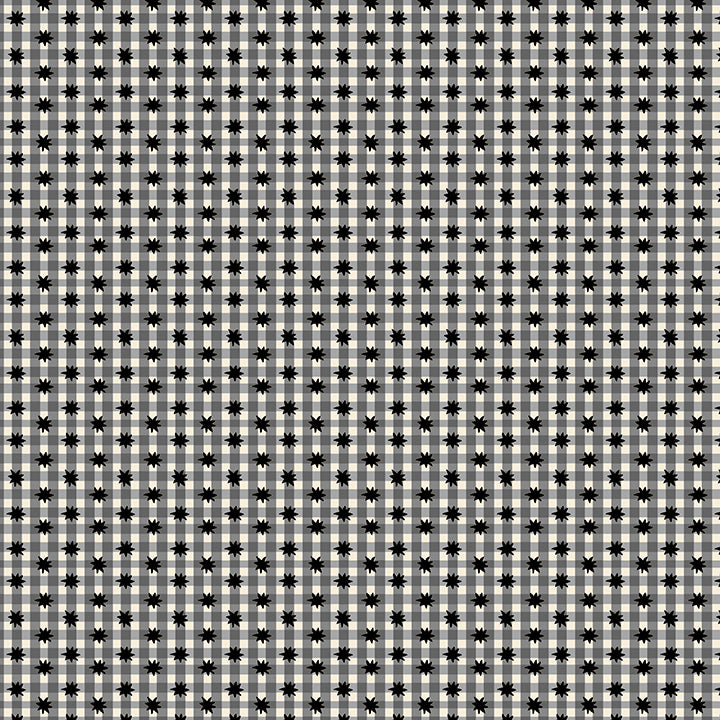 Fabric Benartex Licorice Meadow Star Gingham Love and Stitches by the Quarter Yard 16714-12