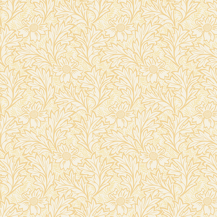 Fabric Benartex Light Yellow Wildflower Leaves All About Seasons Spring by the Quarter Yard 16855P-03