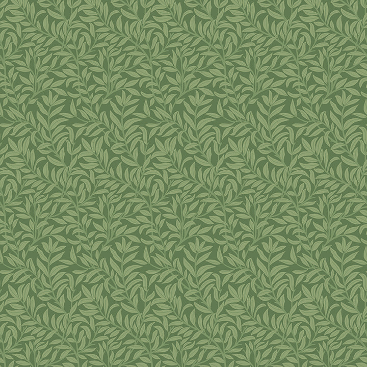 Fabric Benartex Dark Green Breezy Leaves All About Seasons Spring by the Quarter Yard 16856P-42